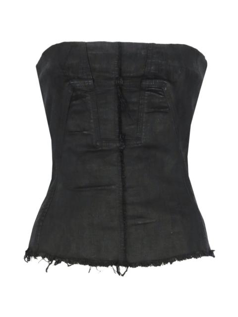 Bustiers frayed-hem top