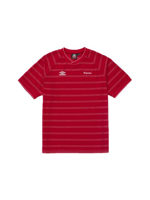 Supreme Umbro Stripe Soccer Jersey Red
