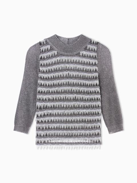 VISCOSE AND METALLIC MESH JUMPER