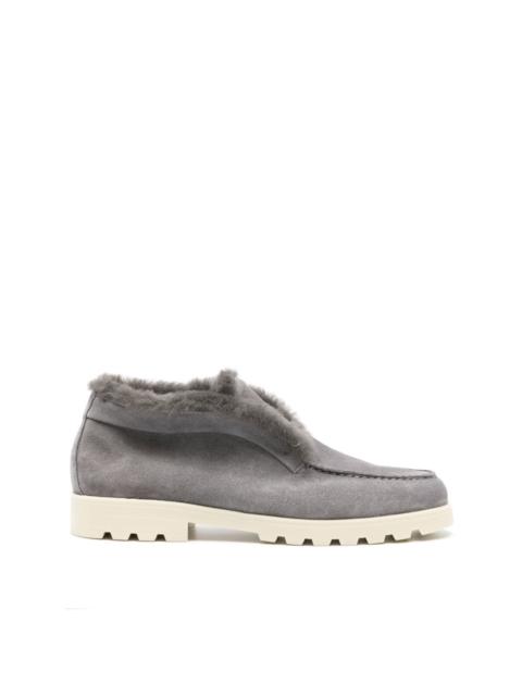 fur-trim suede desert boots