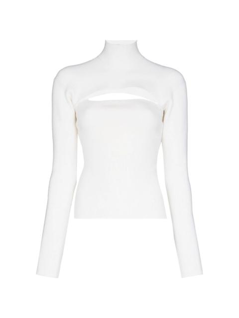 cut-out virgin wool-blend jumper
