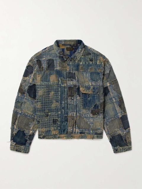 Kapital Embroidered Patchwork Cotton and Linen-Blend Jacket