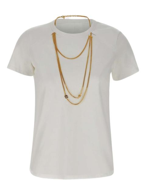 chain-embellished cotton T-shirt