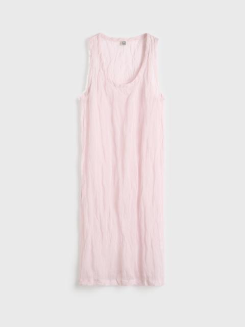 Crinkled gauze tank dress bloom