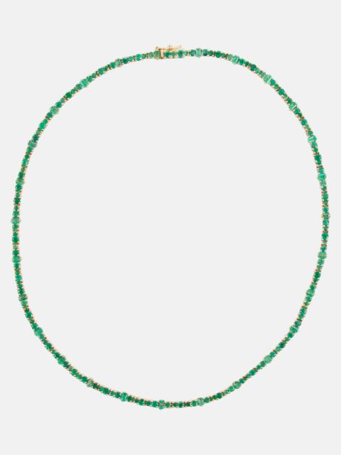 Rivulet 18kt gold necklace with emeralds