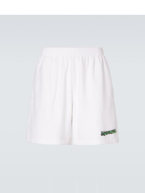 Logo cotton fleece shorts