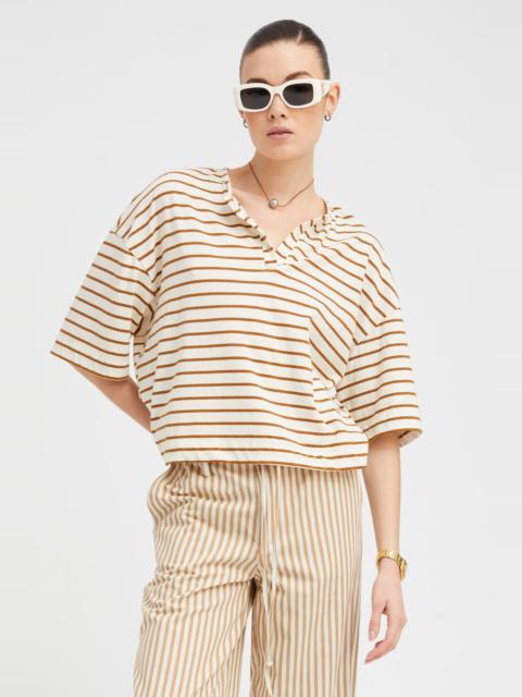 CAMEL STRIPED HENLEY