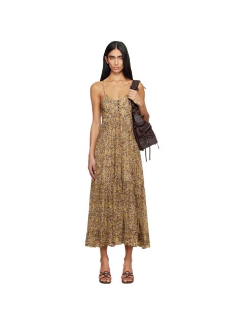 Brown & Khaki Sabba Midi Dress