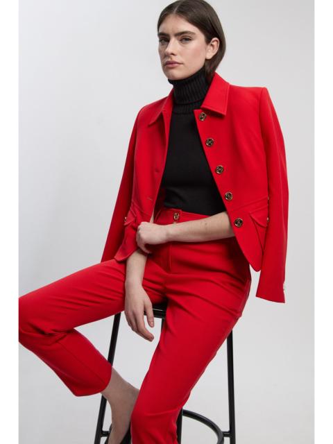 Textured Compact Stretch Tailored Jacket