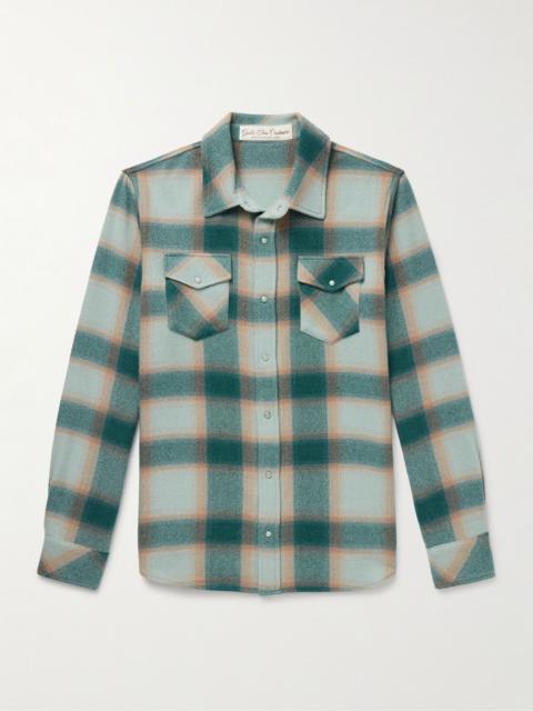 Checked Cashmere Shirt Green