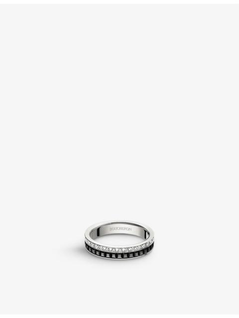 Quatre Black Edition 18ct white-gold and 0.24ct diamond wedding band