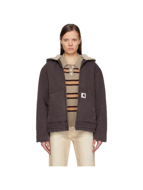 Purple Hooded Mitch Bomber Jacket