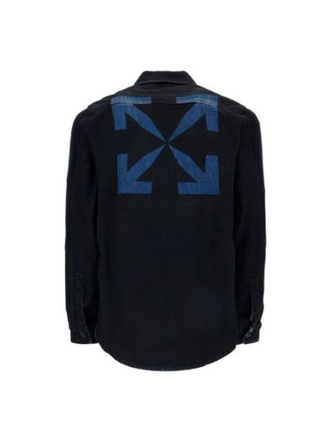 Off-White Arrows Arrow Pattern Denim Shirt Ordinary Version Black OMYD020E20DEN0011049