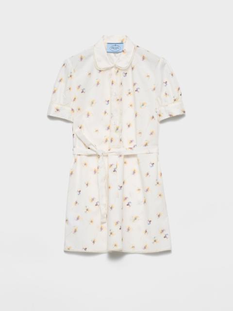 Floral print poplin mini-dress