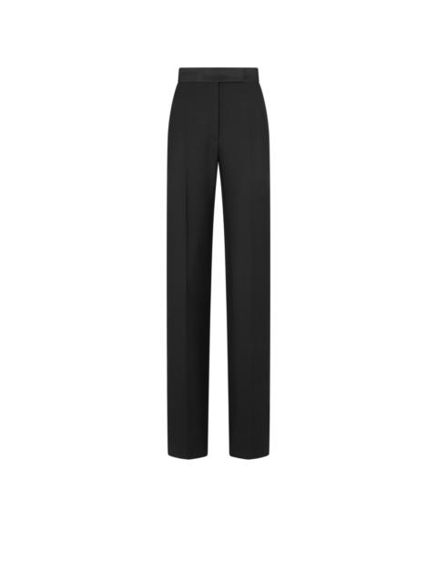 WOOL SILK BLEND HIGH-WAISTED TUXEDO PANTS