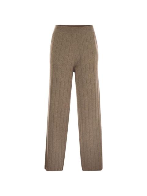 ribbed wide-leg jardin track pants