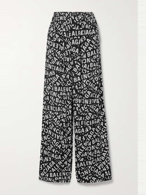 Printed poplin pajama pants