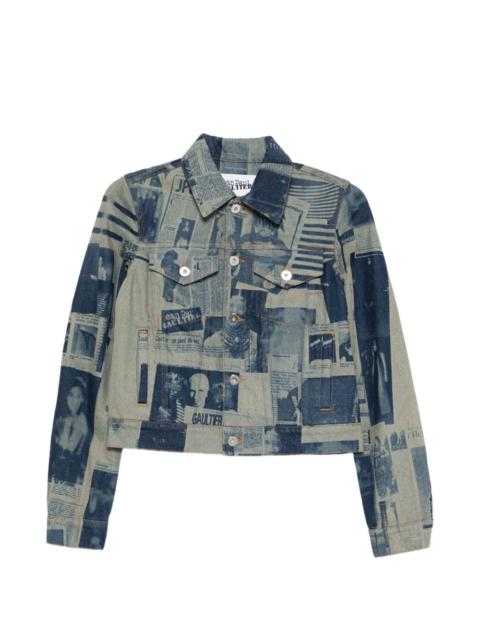 newspaper-print denim jacket