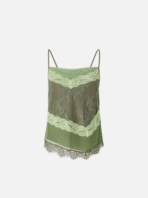PATCHWORK-EFFECT LACE TOP