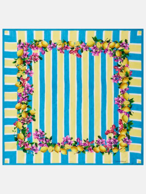 Printed silk twill scarf