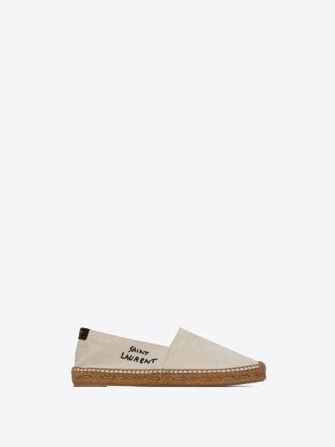 saint laurent embroidered espadrilles in canvas