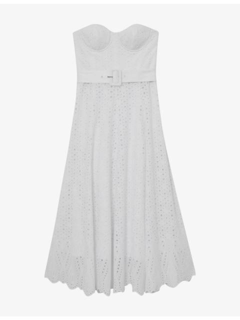 Anya Broderie-Anglaise Woven Midi Dress