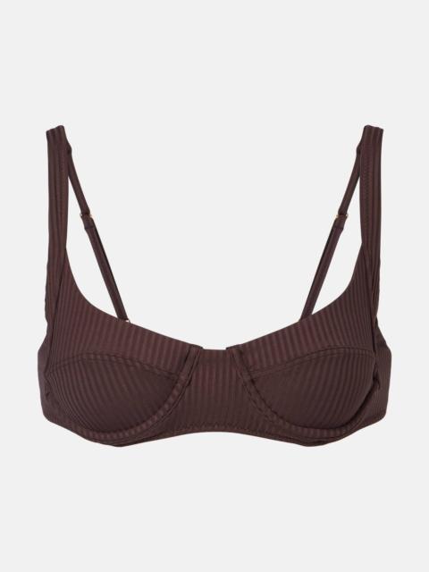 Noto ribbed-knit bikini top