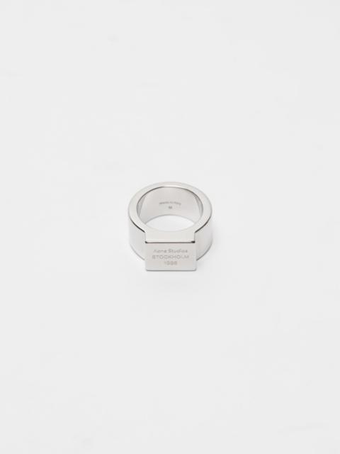 Logo engraved signet ring - Silver