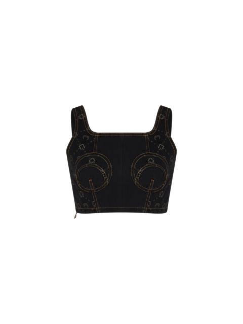 Regenerated Denim Bustier