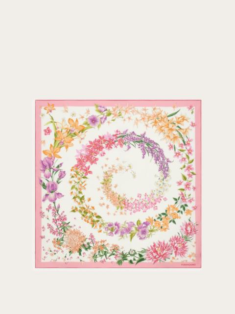 Spring print silk foulard