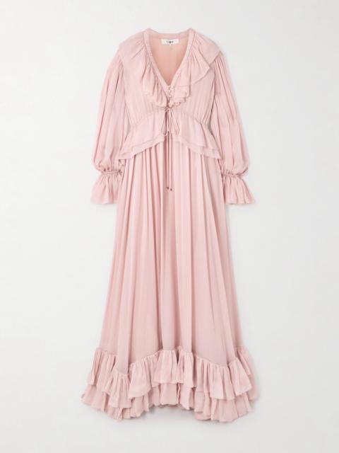 Ruffled Silk-chiffon Gown