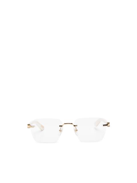 rimless-frame glasses