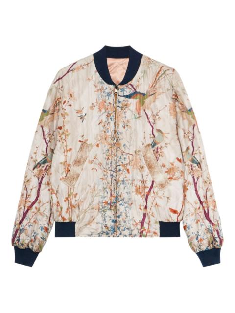 floral-print bomber jacket