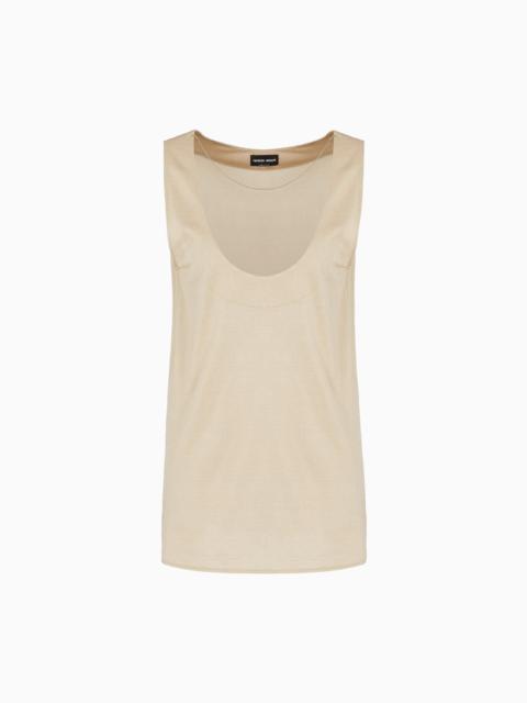 SHINY VISCOSE JERSEY TOP