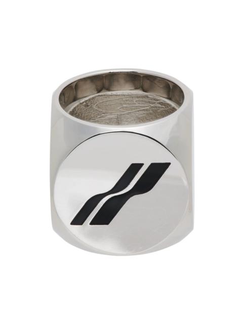 Silver & Black Logo Dice Ring