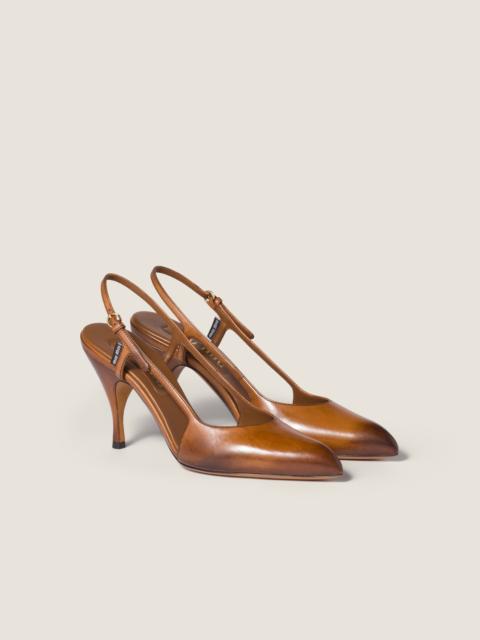 Leather slingback pumps