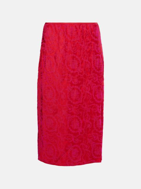 Printed pencil skirt