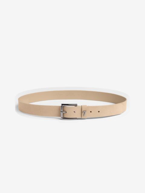 Classic Italian Suede Belt in Cream
