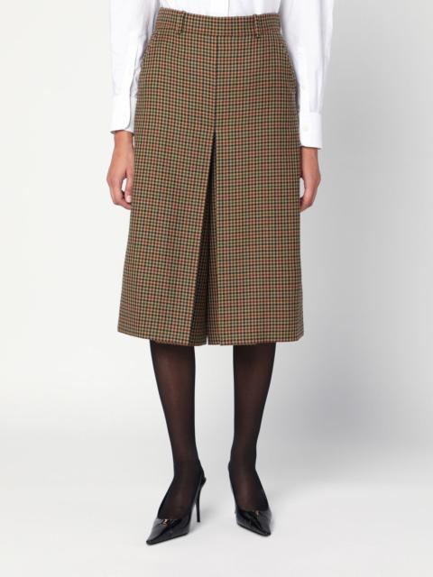Checked wool culotte skirt