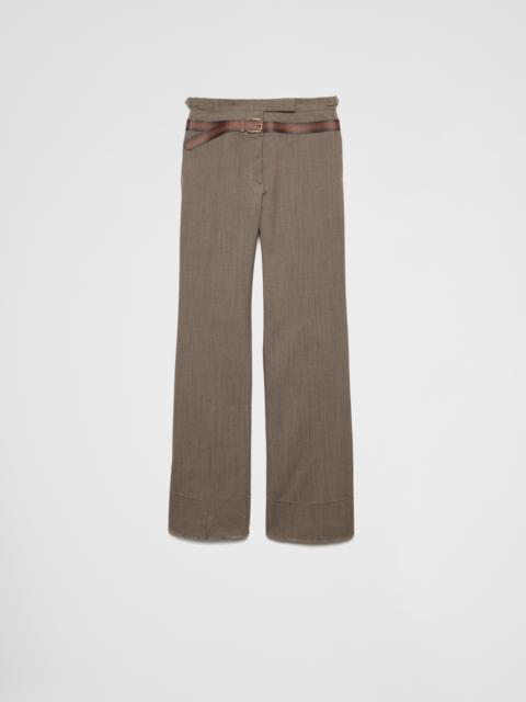 Technical wool pants with printed belt