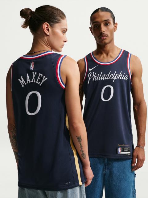 Tyrese Maxey Philadelphia 76ers City Edition Men's Nike NBA Swingman Jersey