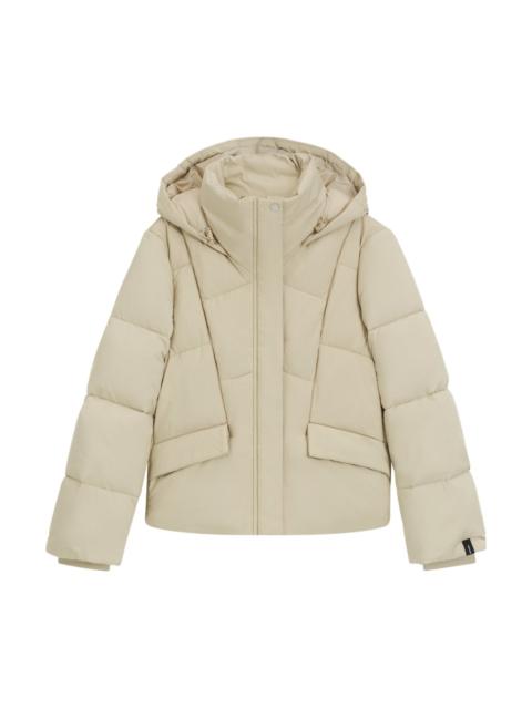 PADDED JACKET WITH HOOD AND PIPED DETAILS