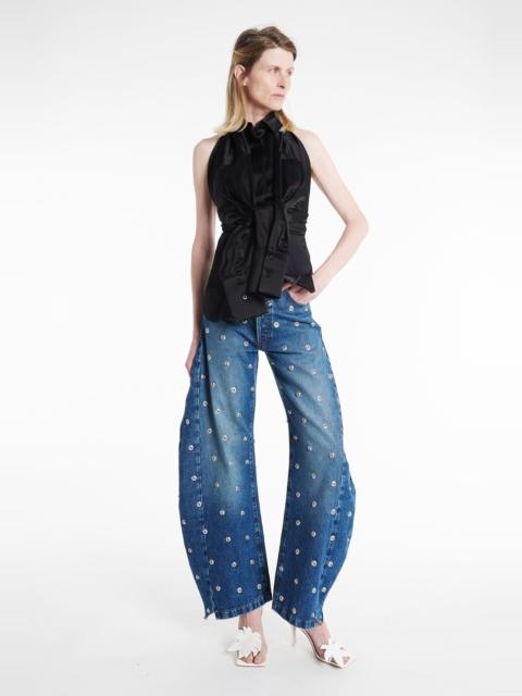 STUDDED ORGANIC JEANS BLUE DENIM