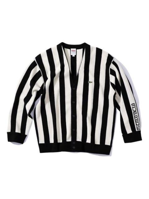 Supreme X Lacoste Stripe Cardigan FW19 Jacket 'Black' SUP-FW19-568