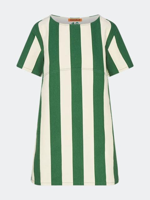 Sahara Short Sleeve Mini Dress In Gummy Green/Ecru