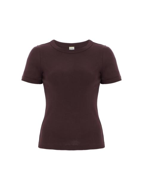 Ribbed Cotton Car T-Shirt brown