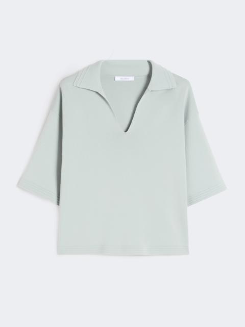 Viscose crêpe yarn jumper - SAGE GREEN