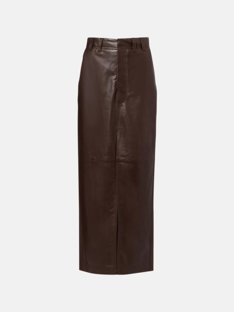 Leather maxi skirt