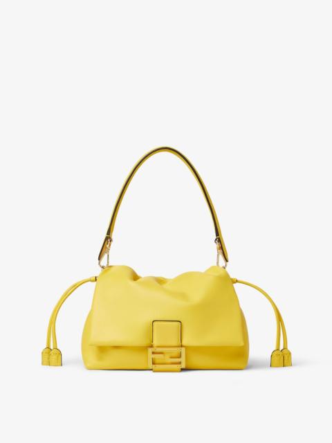 Mamma Baguette Medium Broom yellow nappa leather bag