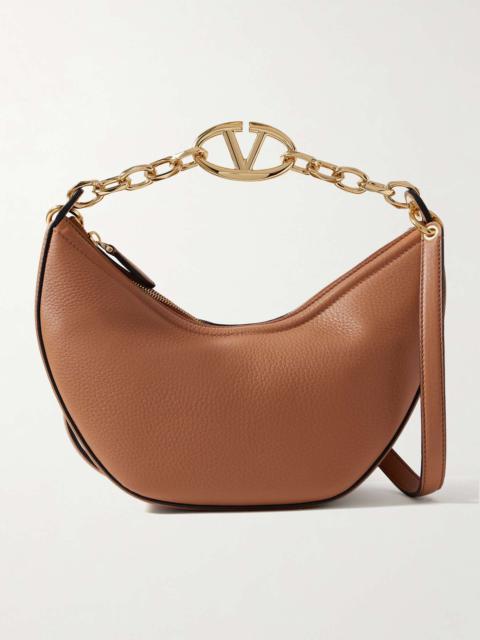 Valentino VLOGO Hobo small textured-leather shoulder bag | REVERSIBLE